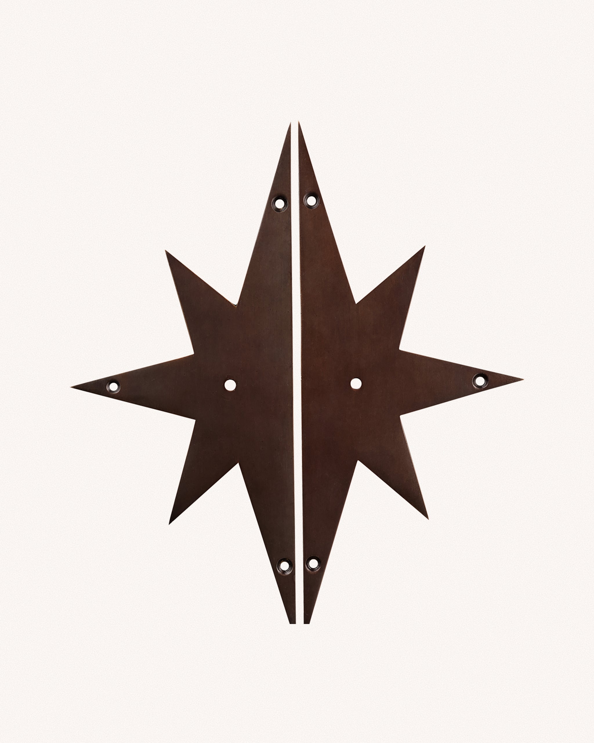 Pair of Star Backplates, Blackened Bronze
