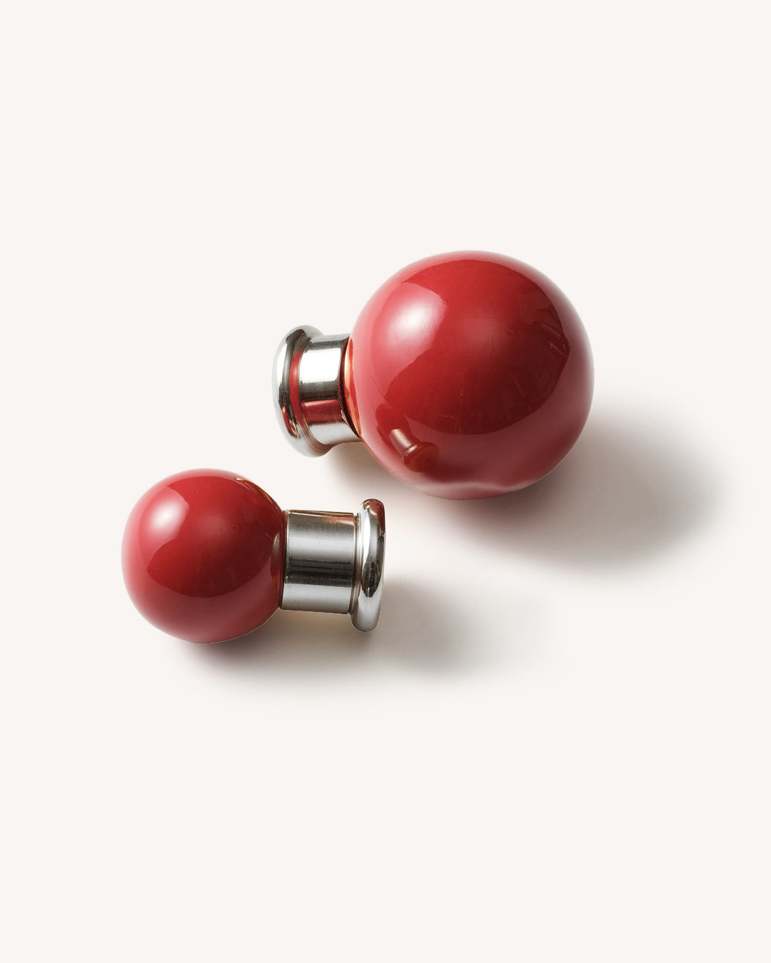Coloured Knob, Brick, Nickel