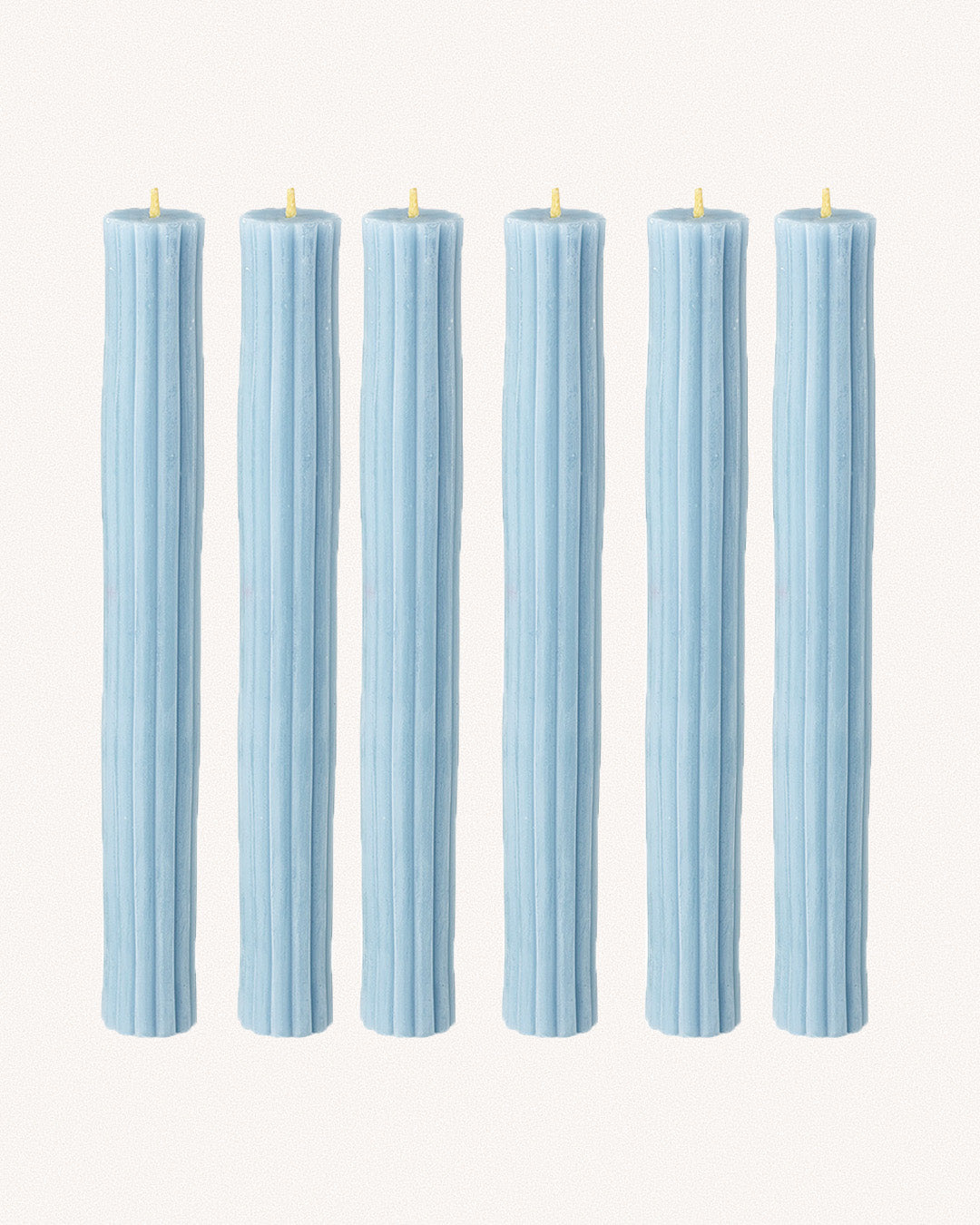 Ribbed Beeswax Candles Pack, Dusty Blue