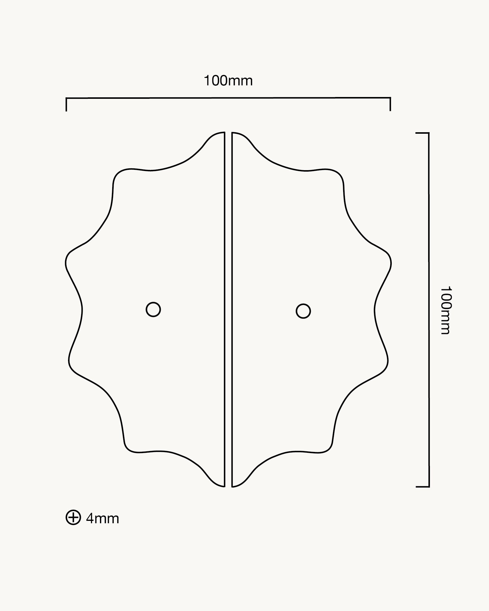 Pair of Wave Backplates, Brushed Nickel