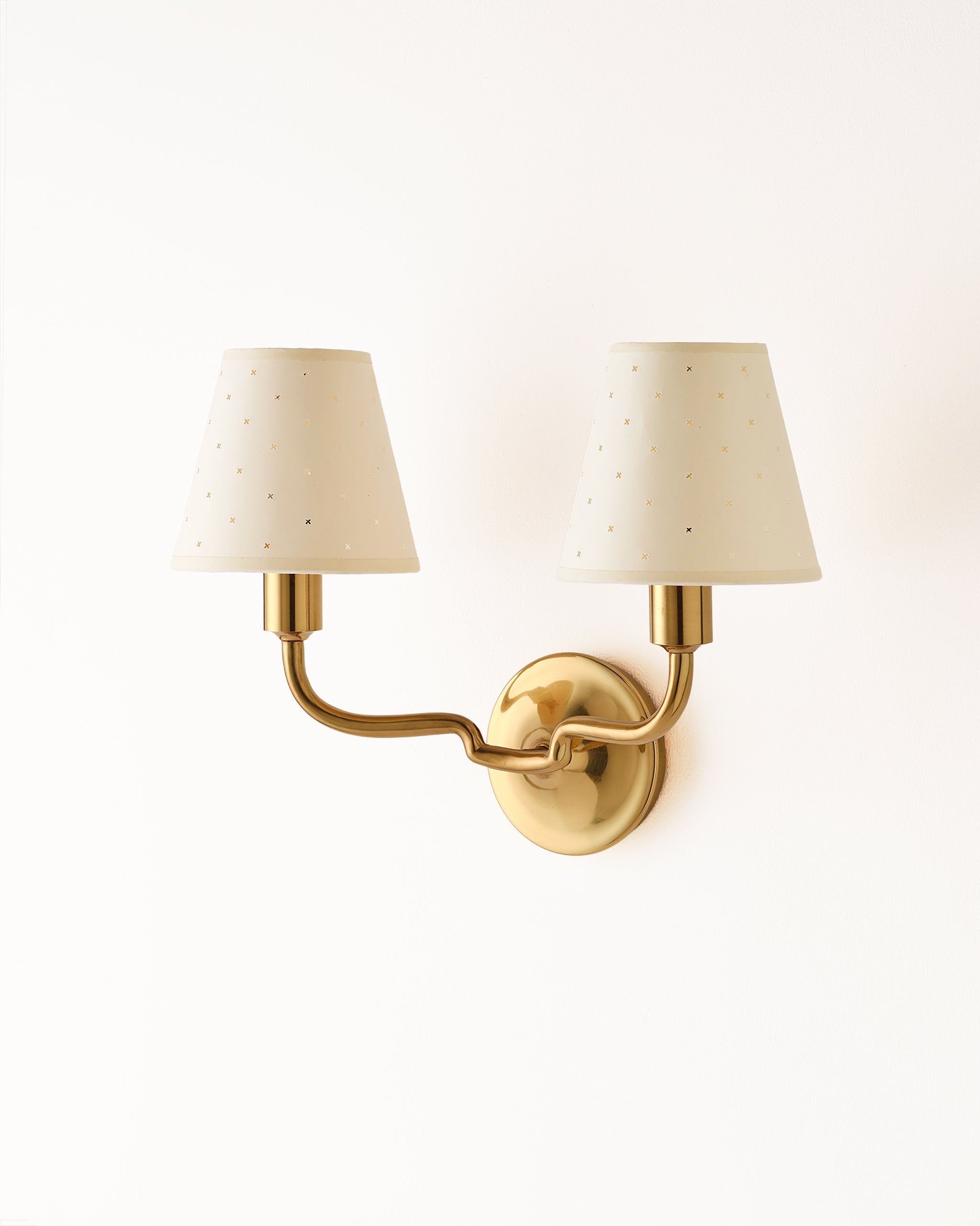 Double Wall Light, Aged Brass