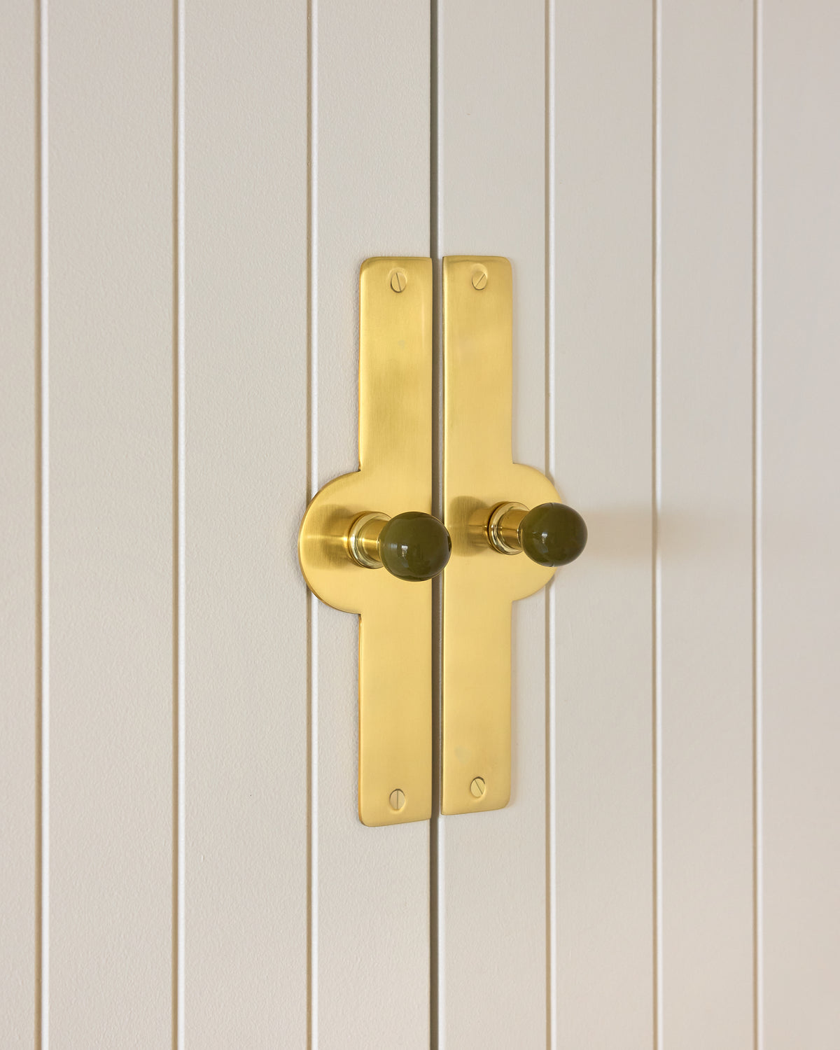 Coloured Knob, Khaki, Brass