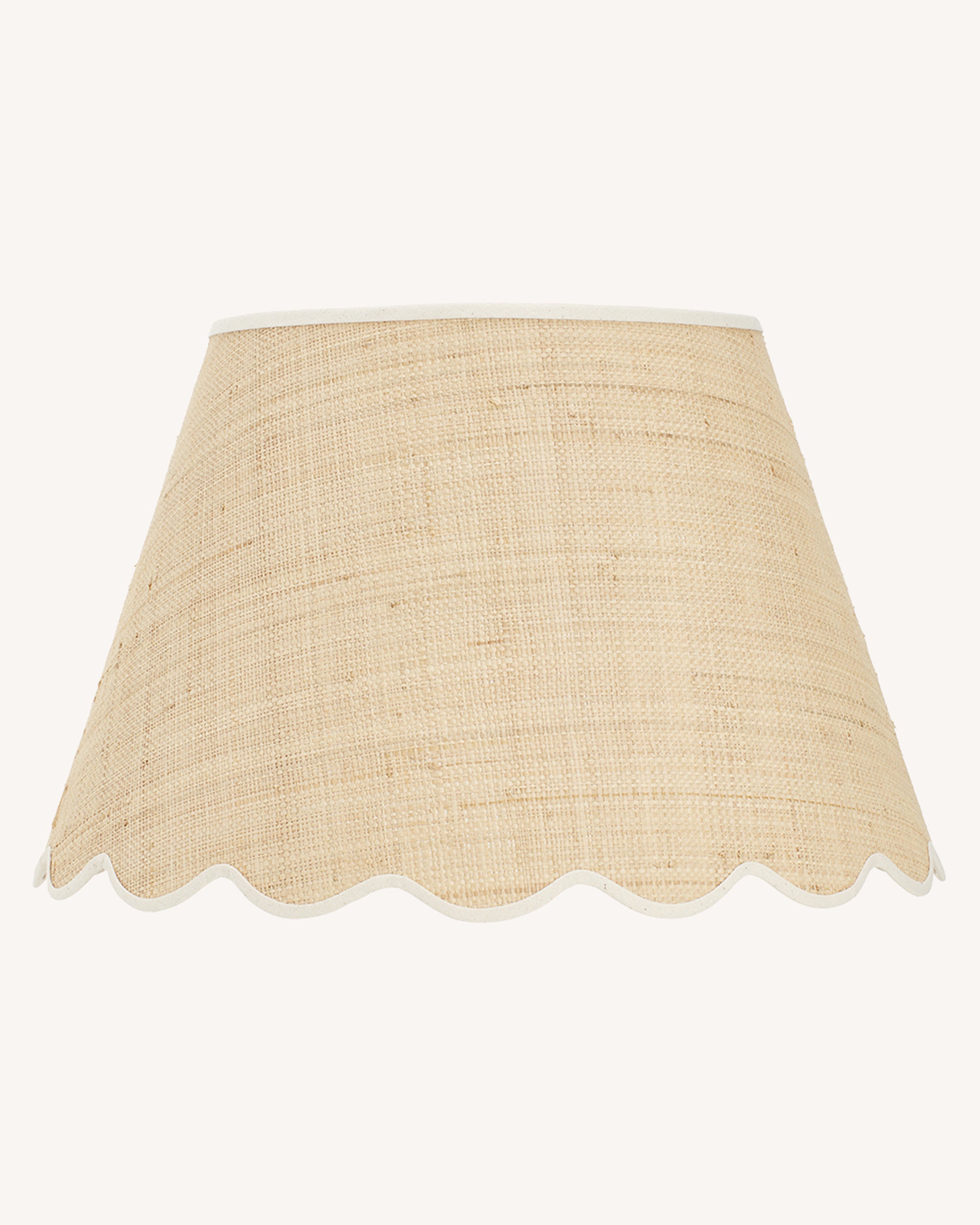 Raffia Scallop Lampshade, Cream Trim, Large