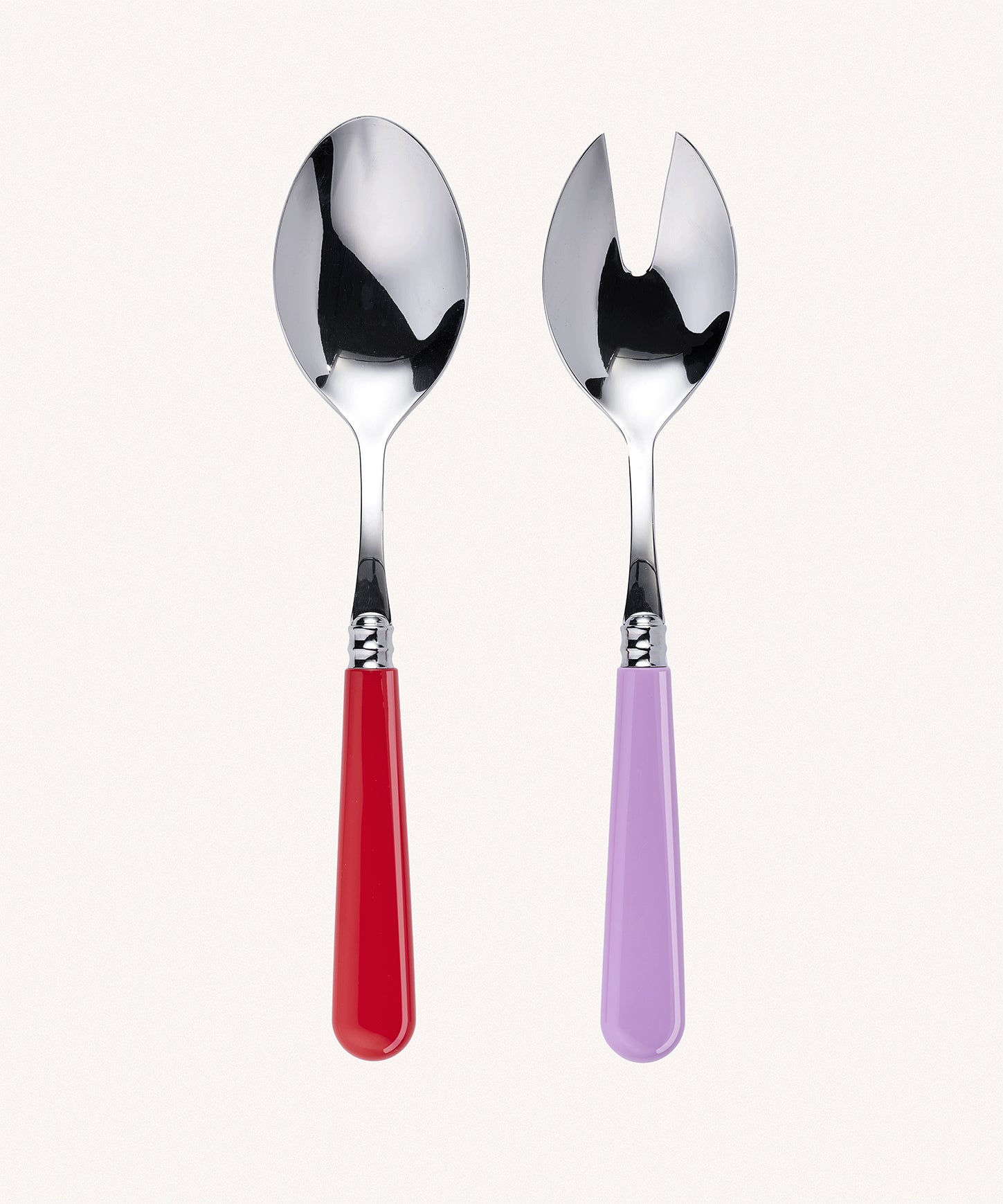 Salad Server Set, Red & Pink