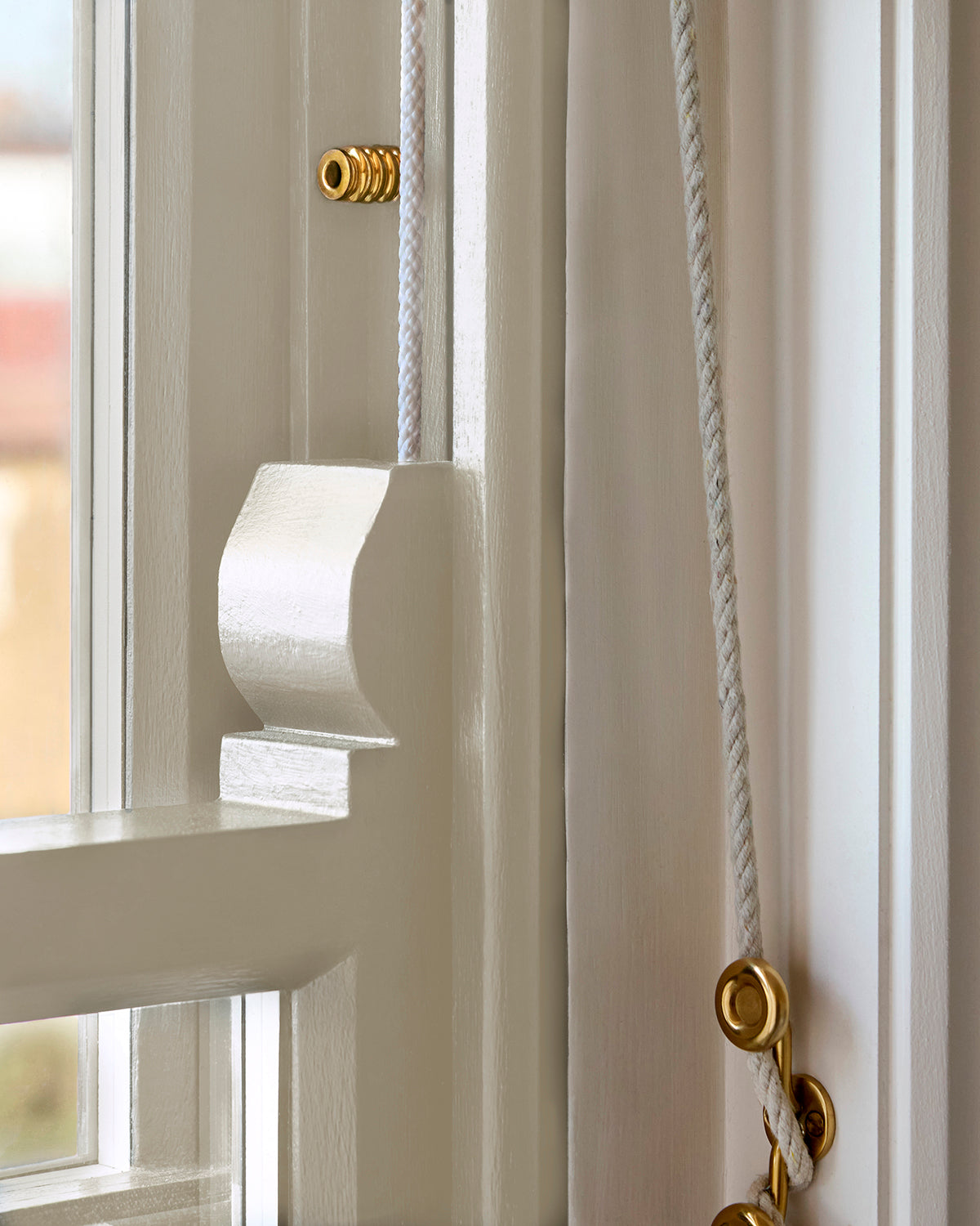 Tay Sash Window Stop, Aged Brass, Set of Two