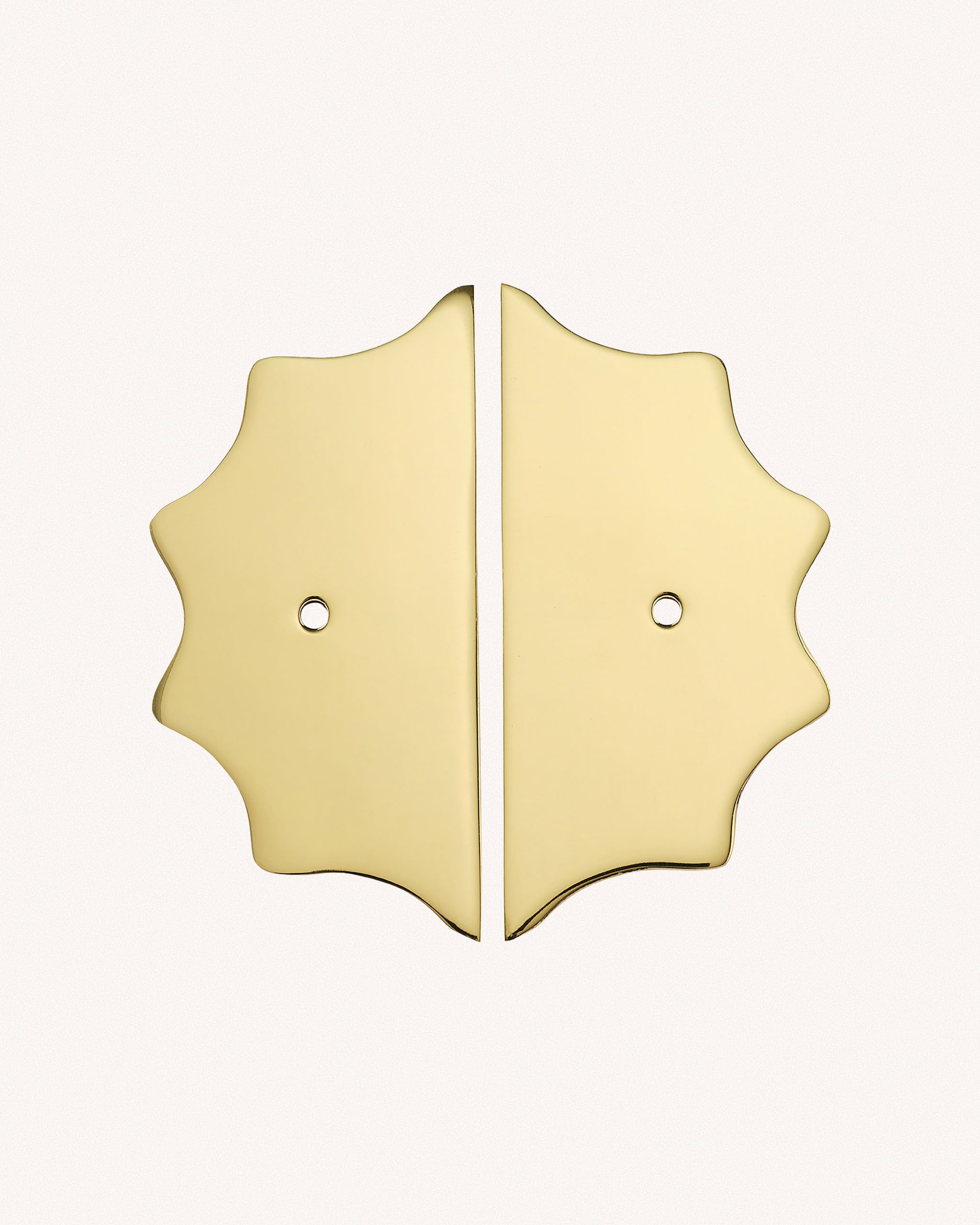 Pair of Wave Backplates, Polished Brass