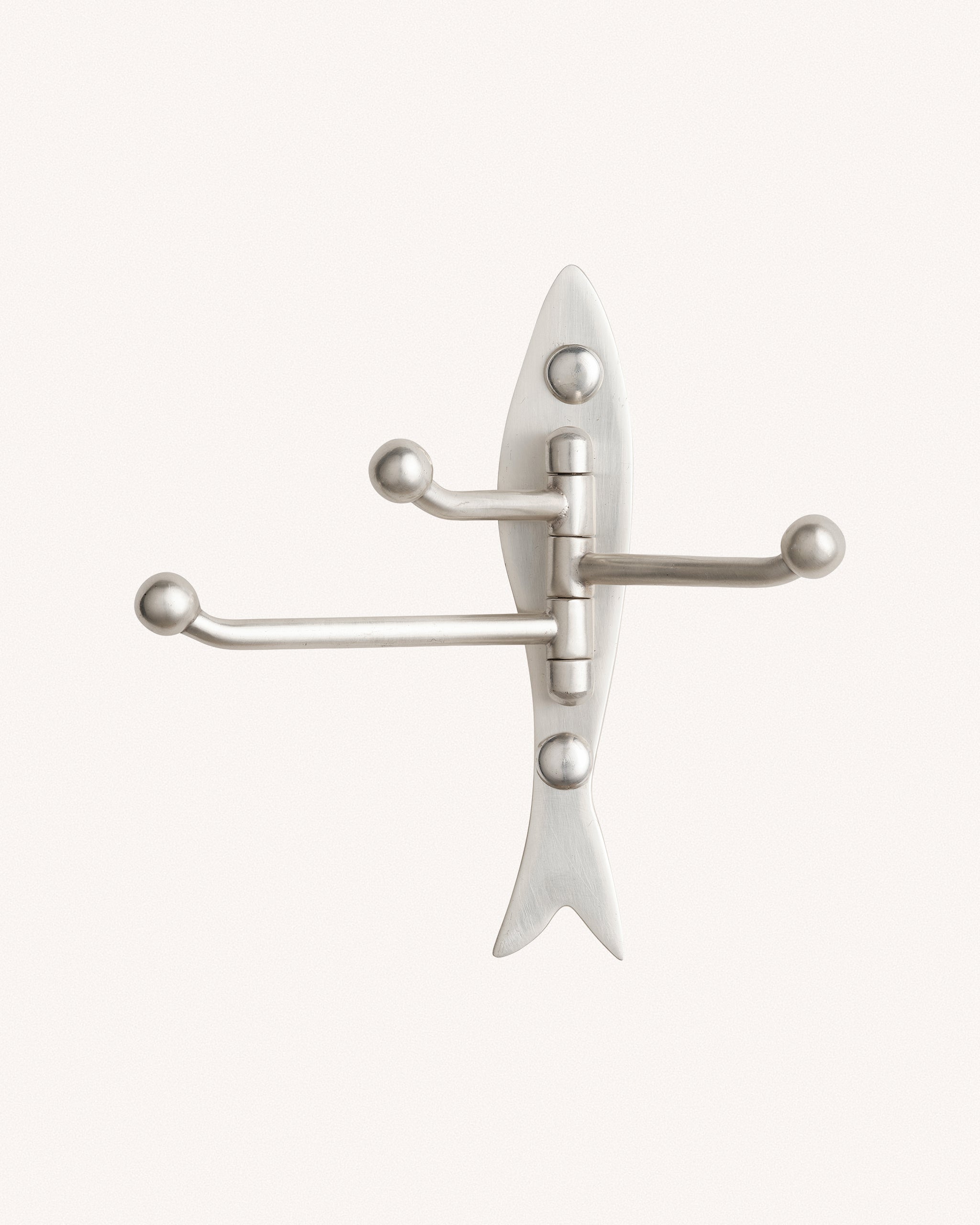 Fish Swing Arm Hook, Brushed Nickel
