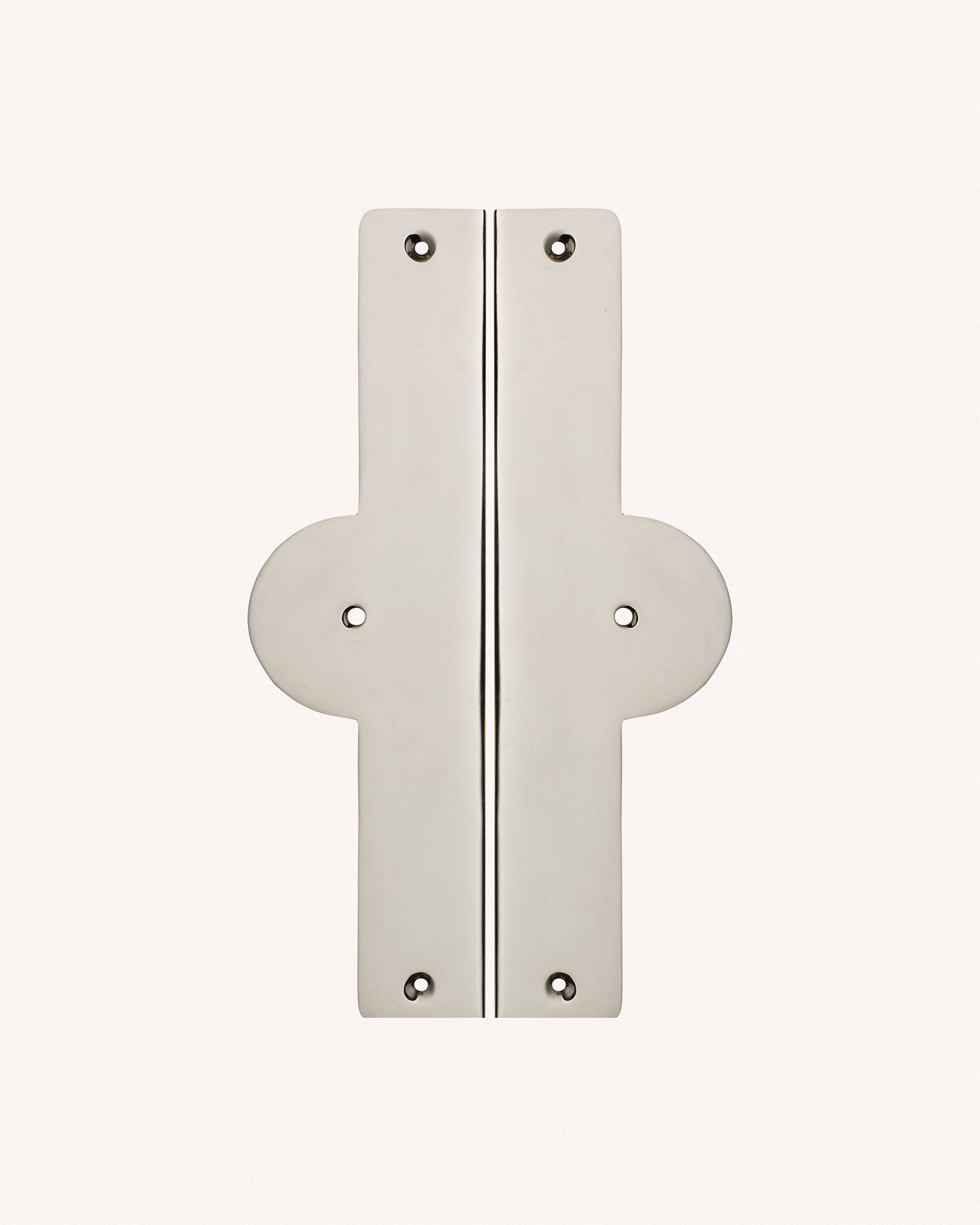 Pair of Arch Backplates, Polished Nickel