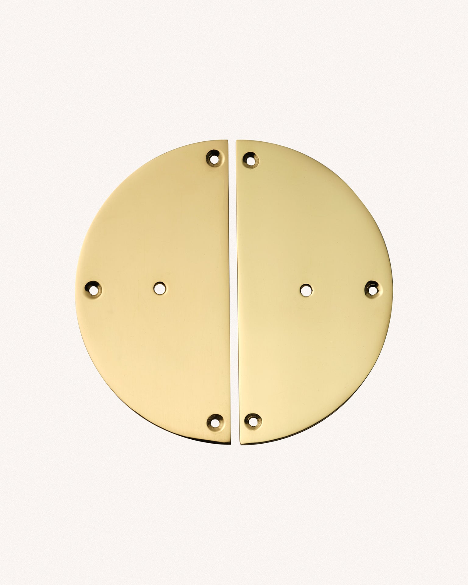 Pair of Circle Backplates, Polished Brass