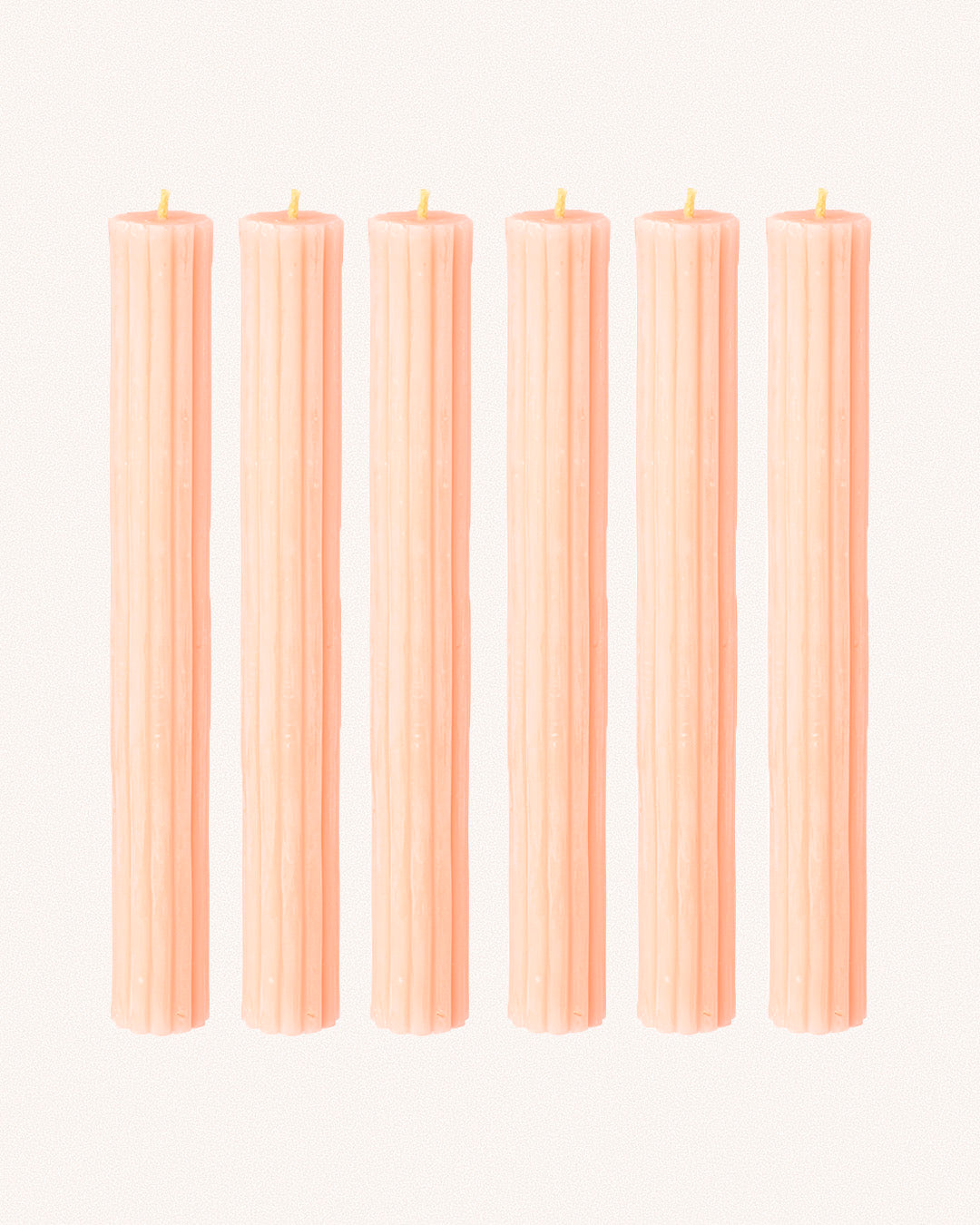 Ribbed Beeswax Candles Pack, Rose