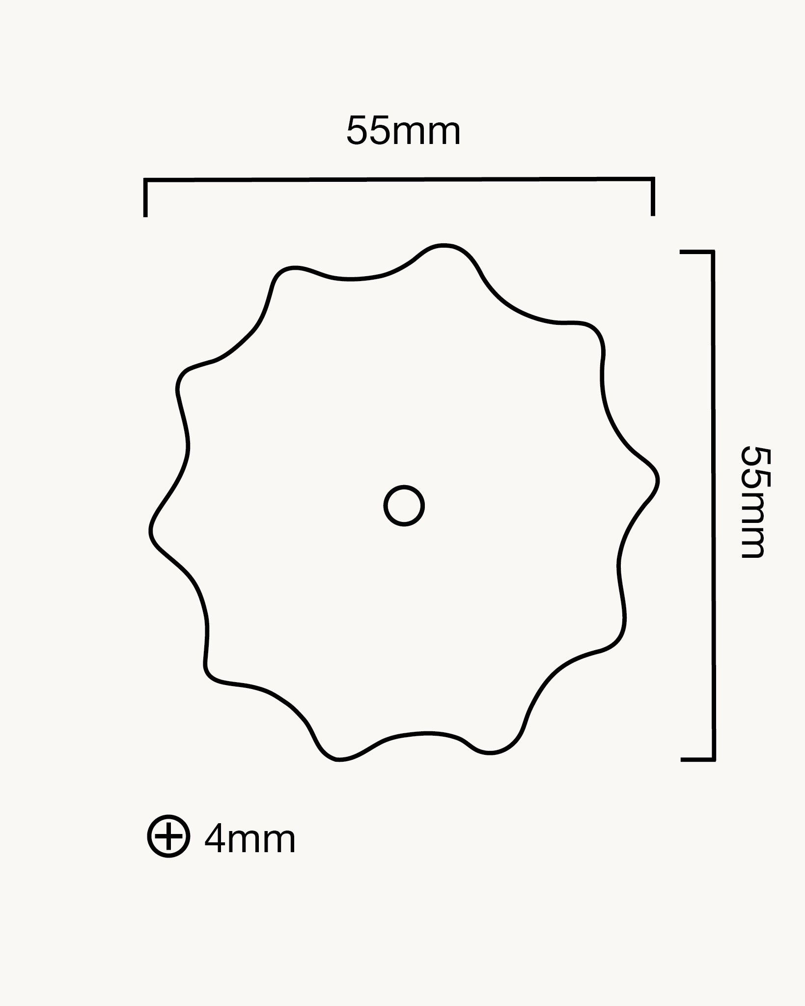 Large Wave Backplate, Polished Nickel