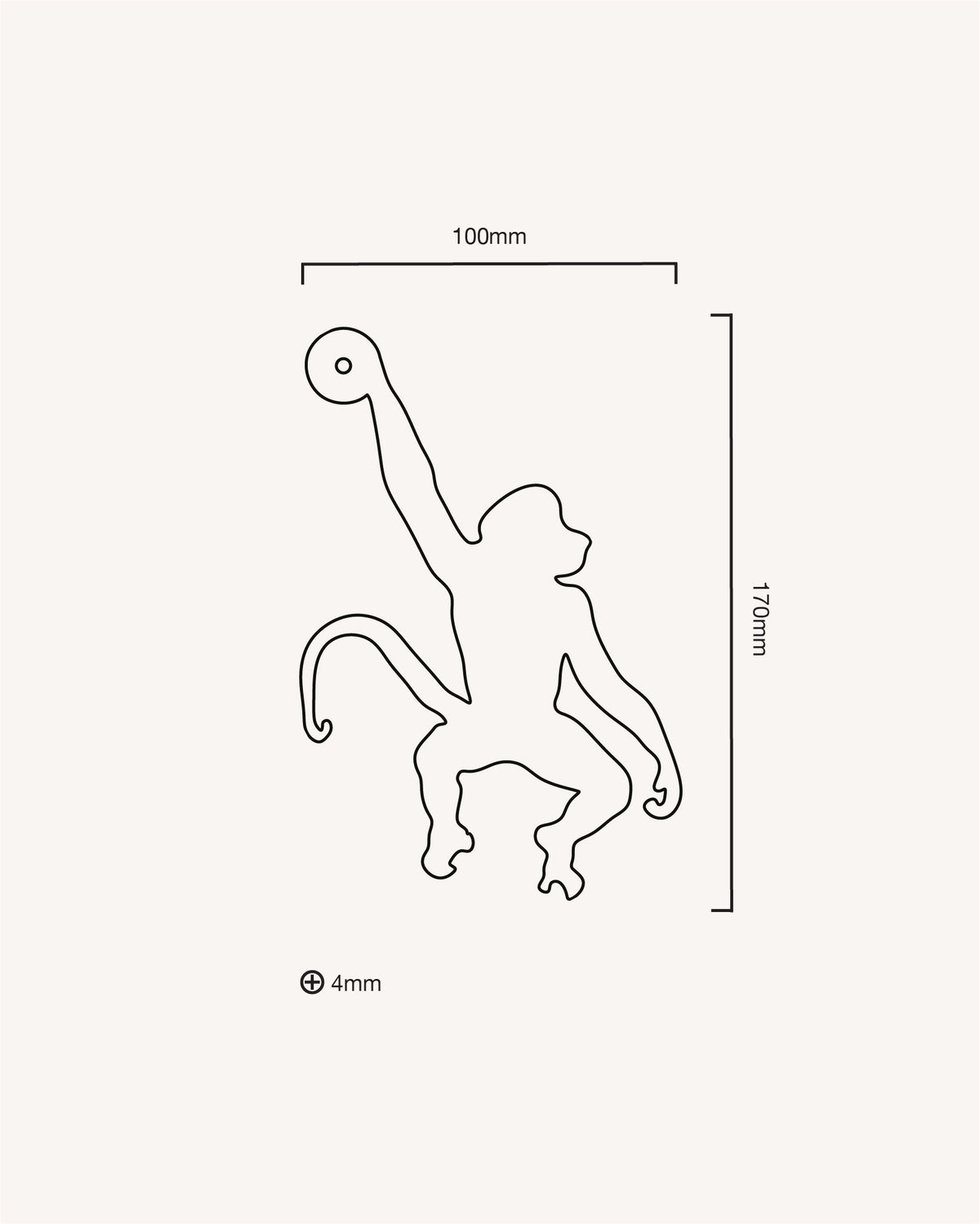 Monkey Backplate, Polished Brass