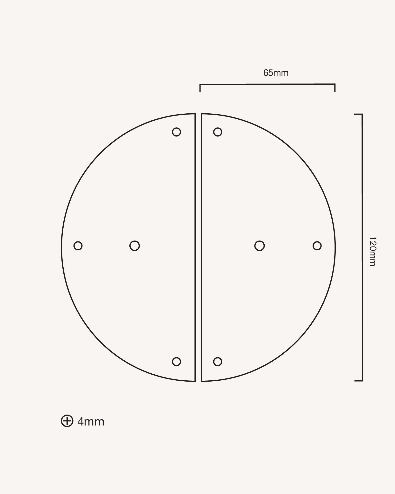 Pair of Circle Backplates, Aged Brass