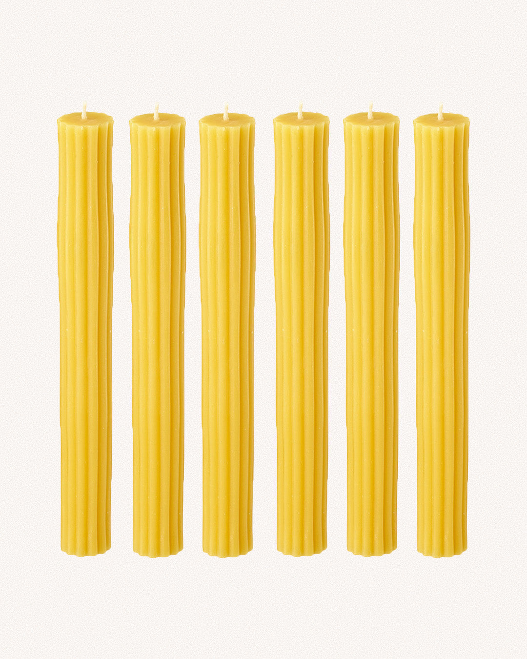Ribbed Beeswax Candles Pack, Natural