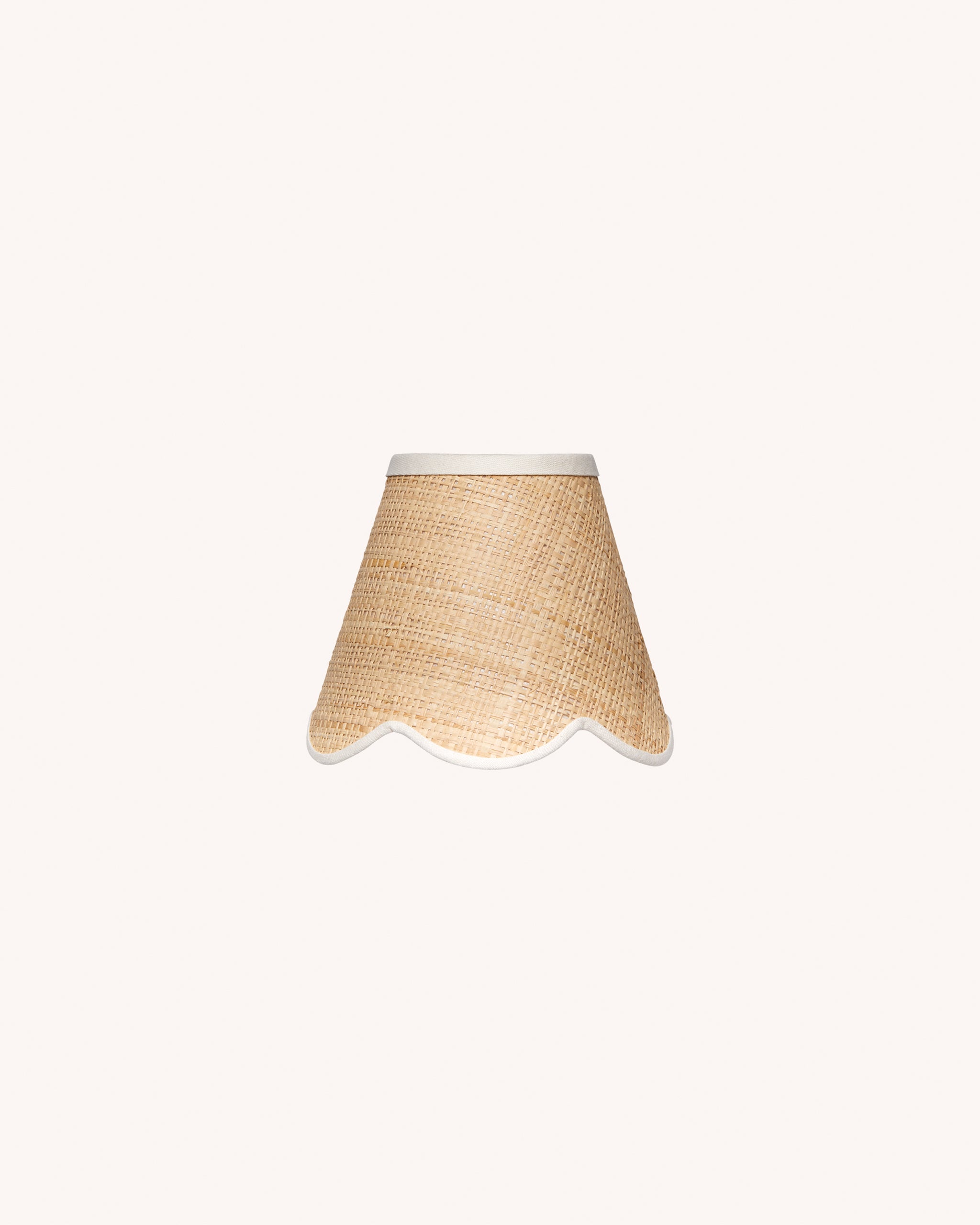 Raffia Scallop Lampshade, Cream Trim, Mini