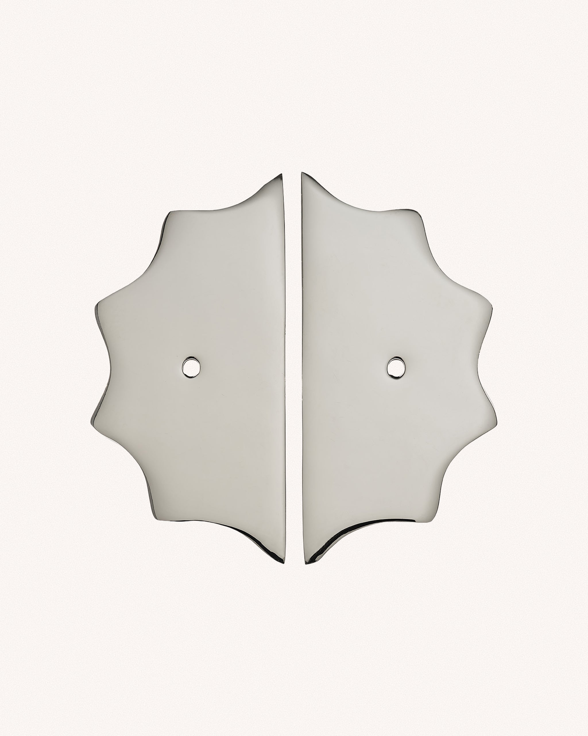 Pair of Wave Backplates, Polished Nickel