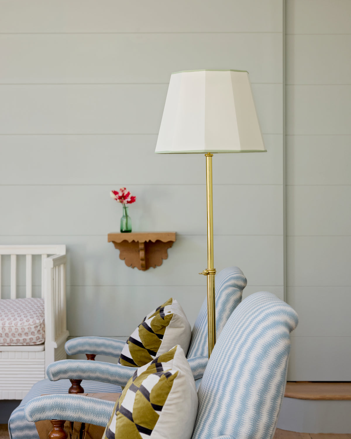 Facetted Lampshade, Pistachio, Medium
