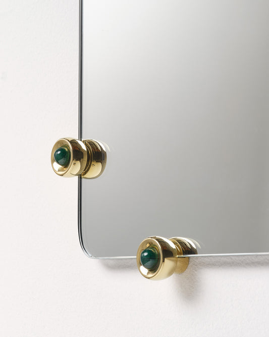 Mirror with Jewel Studs, Brass