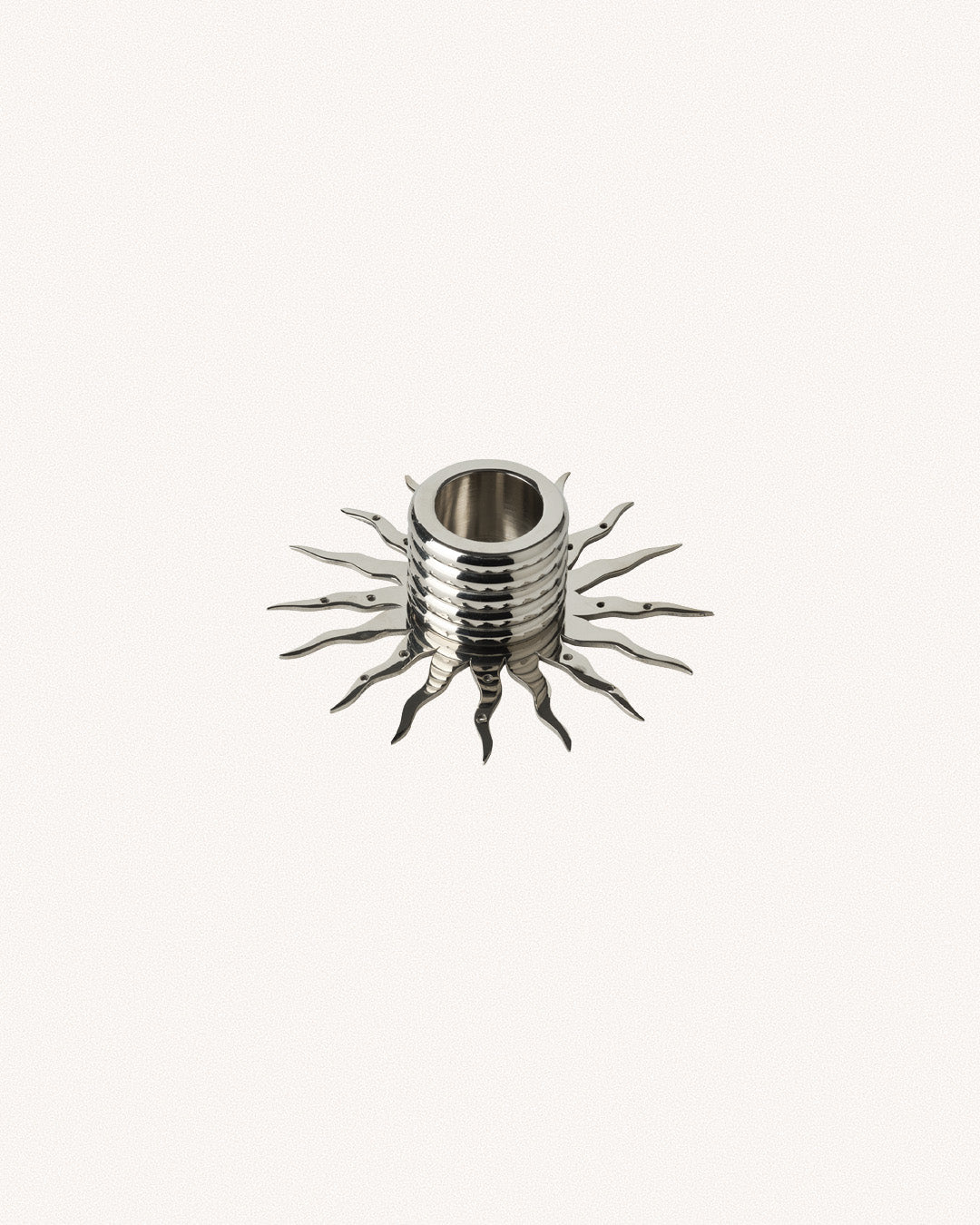 Sunburst Candle Holder, Nickel