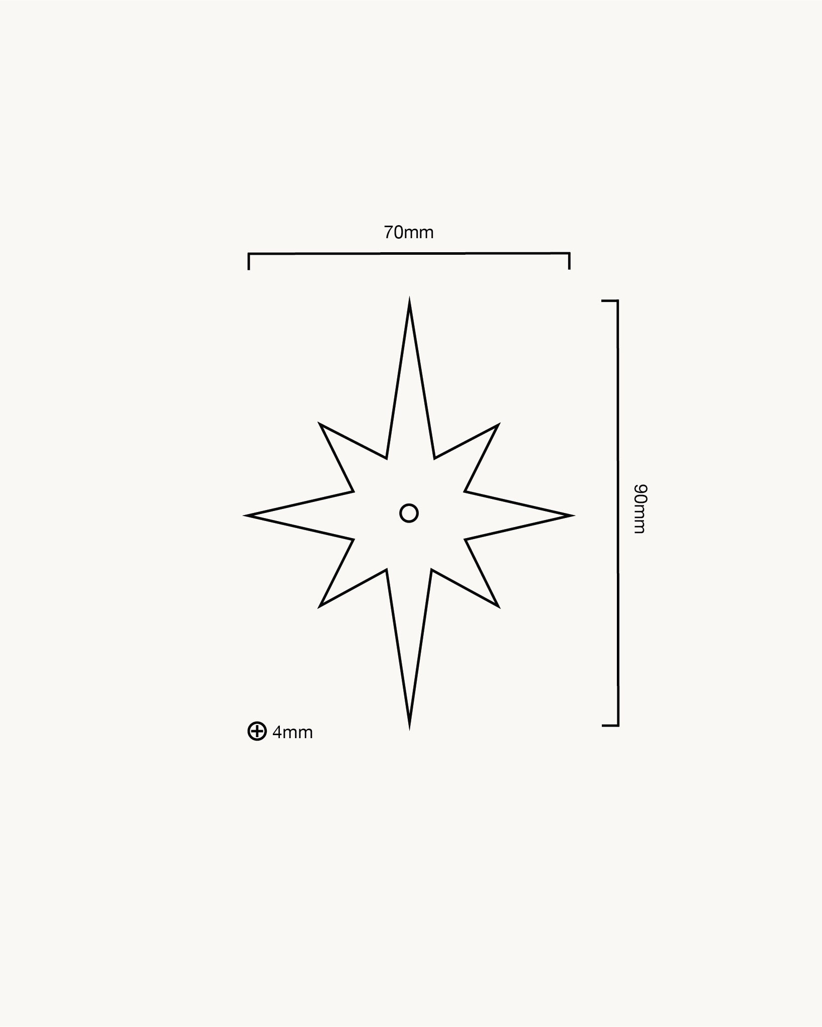 Star Backplate, Polished Brass