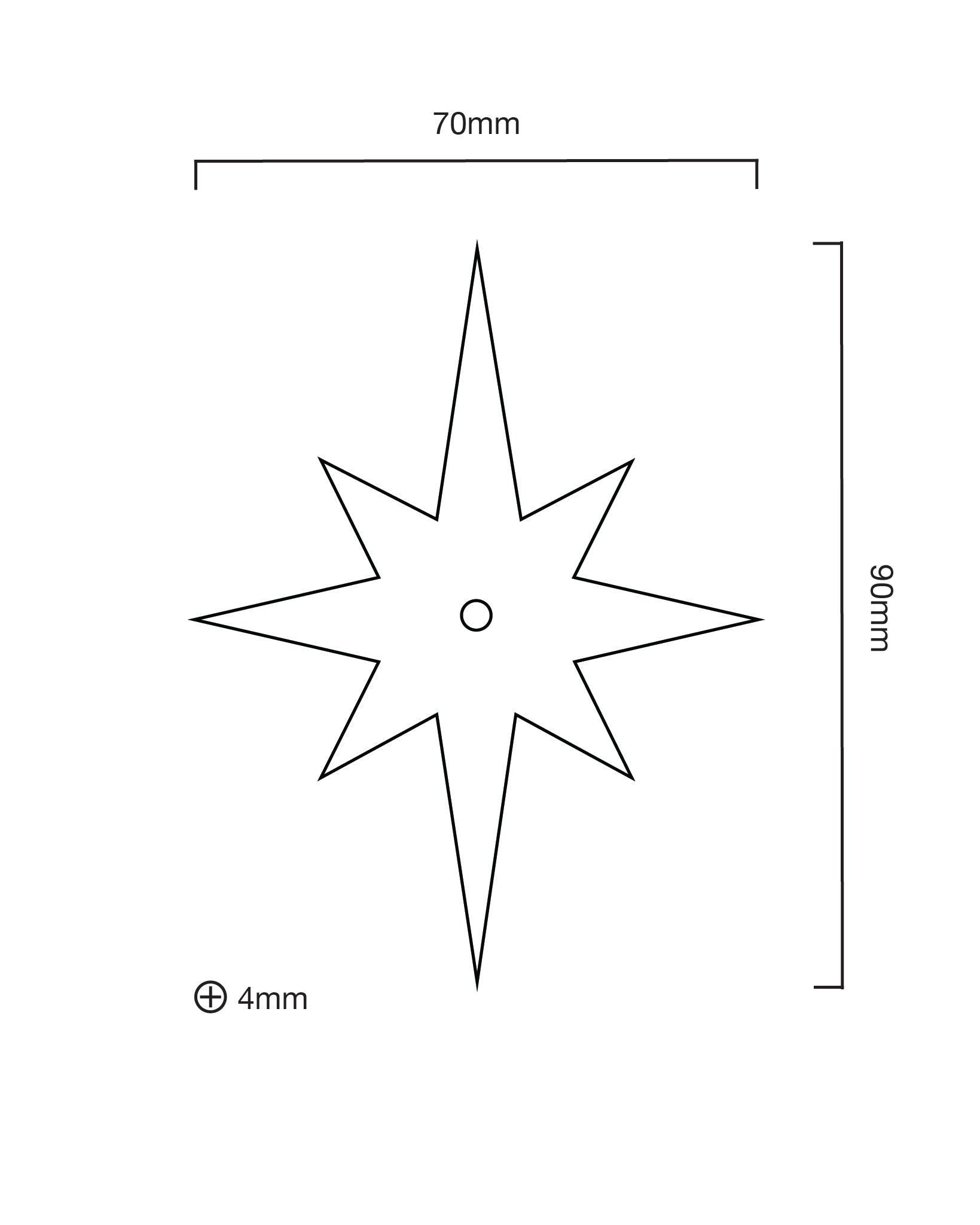 Star Backplate, Polished Nickel