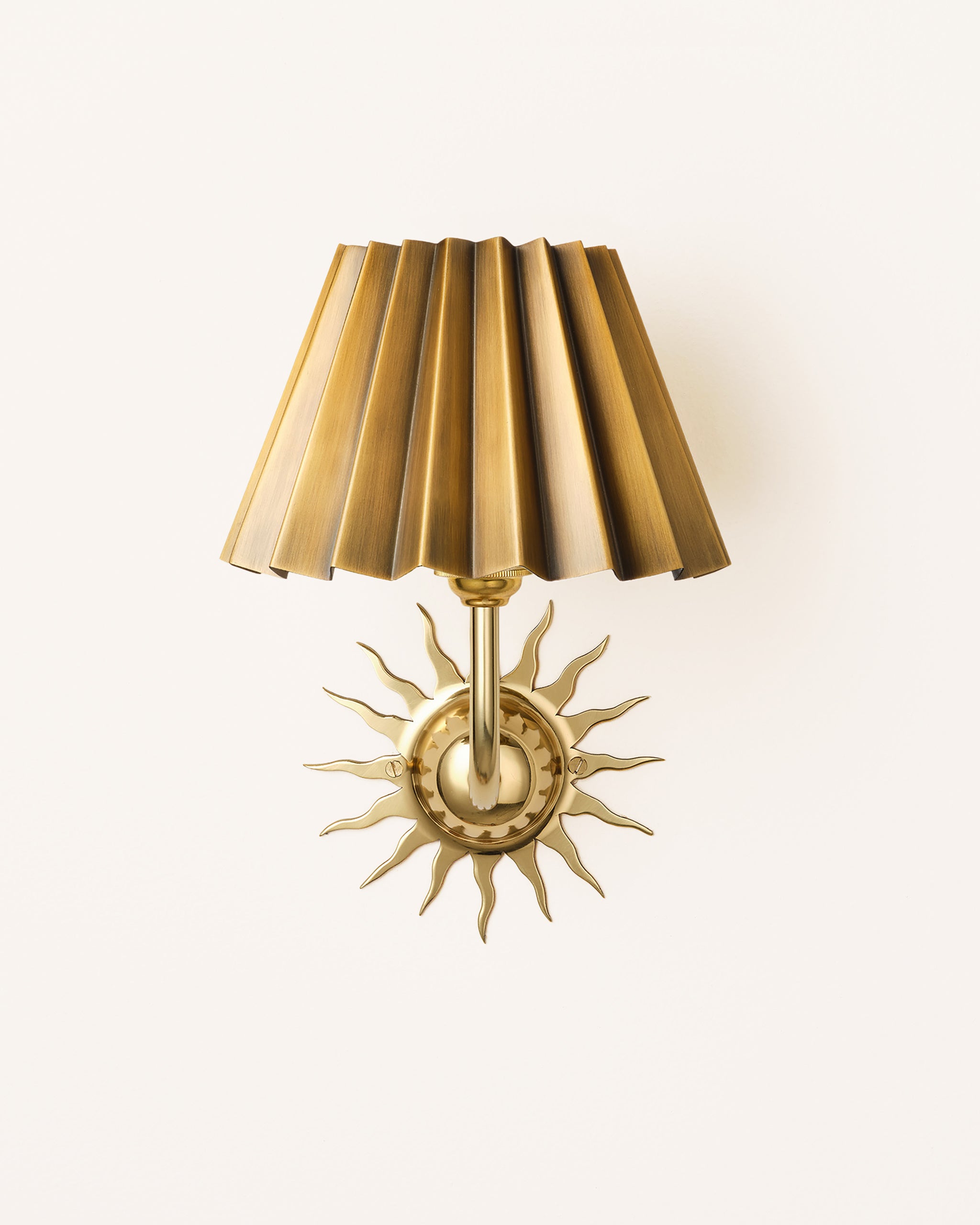 Sunburst Wall Light, Polished Brass