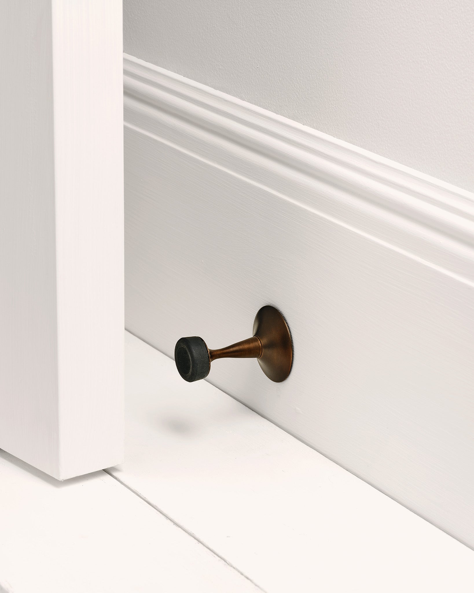 Wall Door Stop, Blackened Bronze