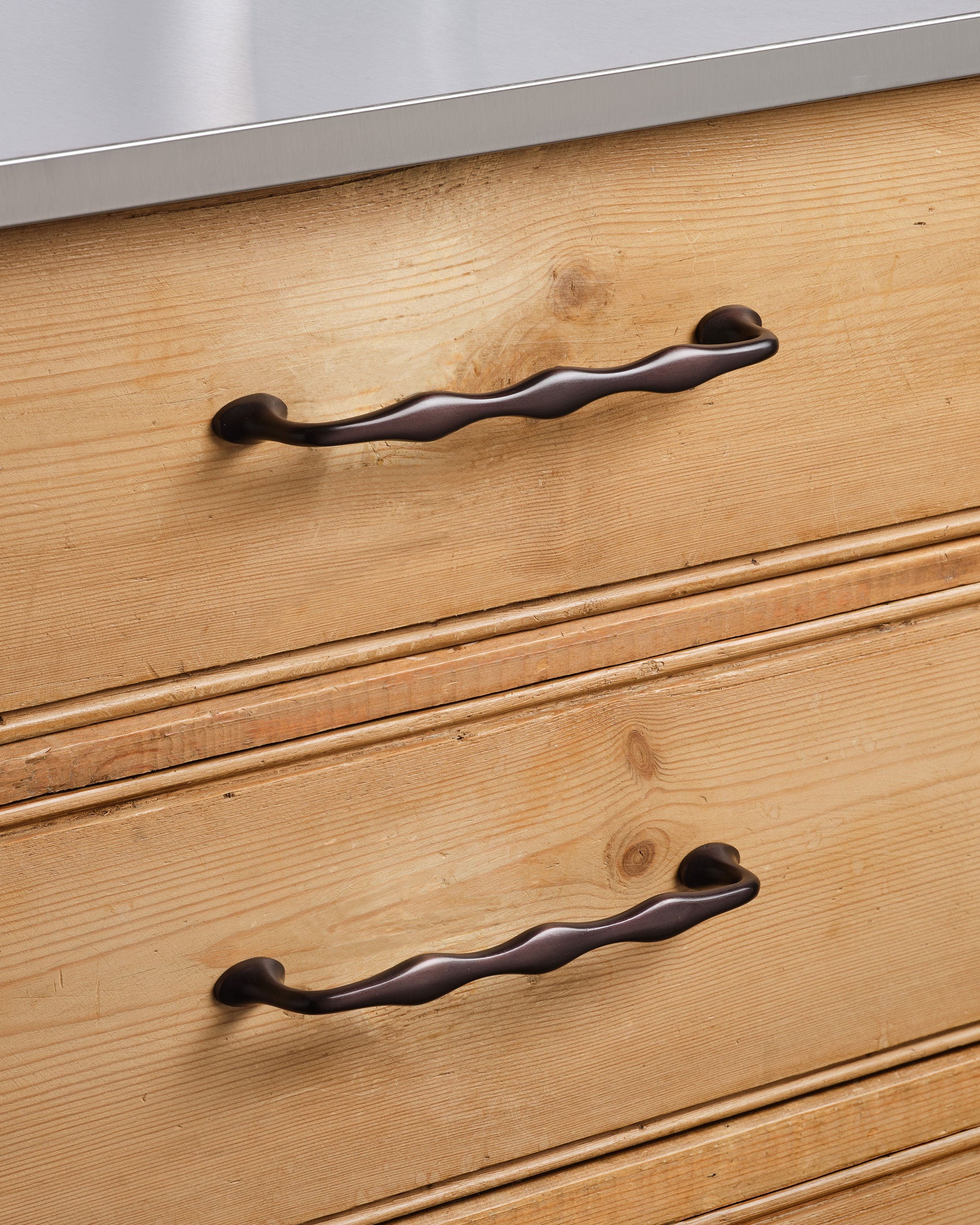 Wave Handle, Blackened Bronze
