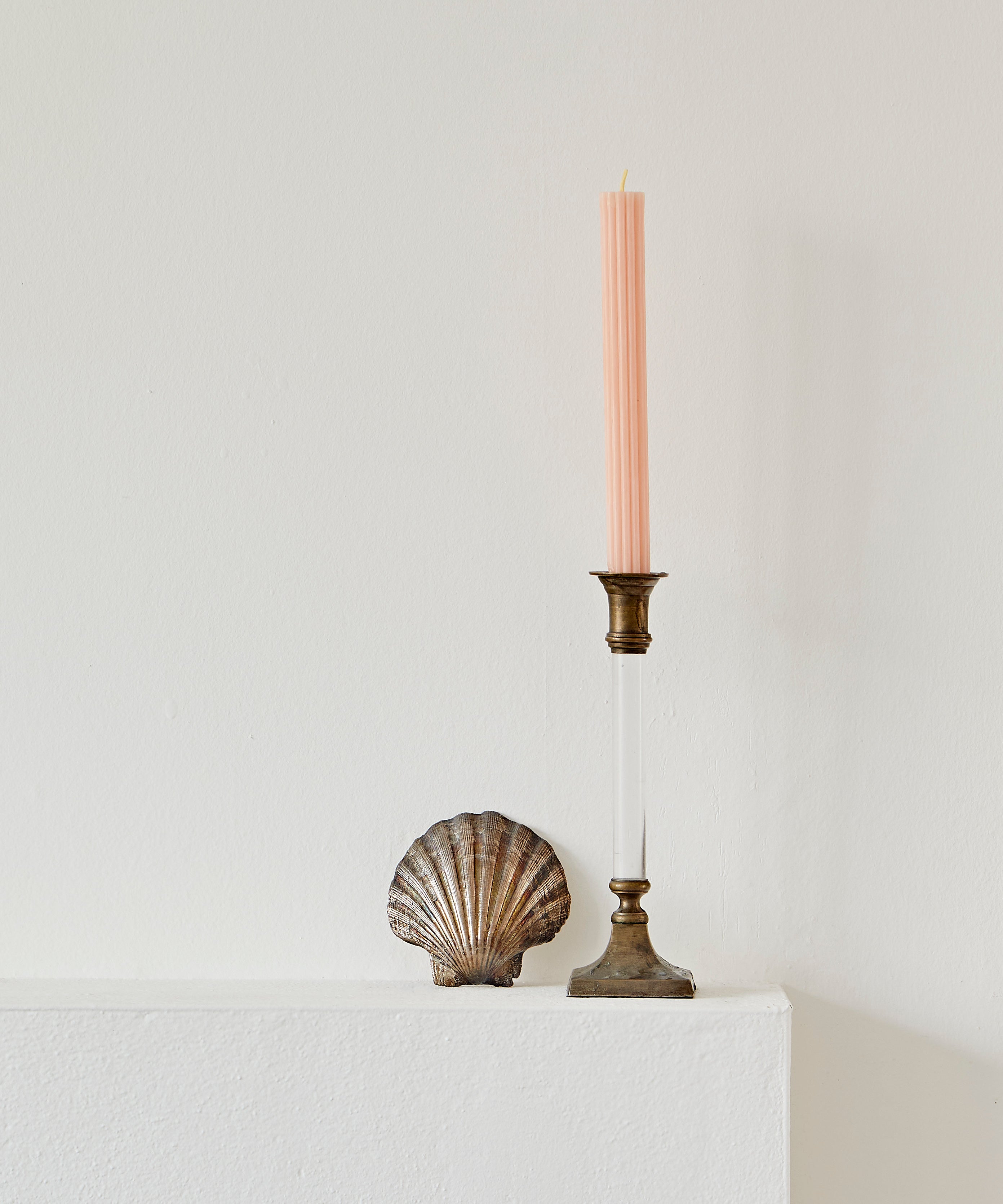 Ribbed Beeswax Candles Pack, Rose